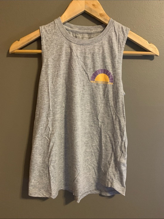 Spiritual Gangster Tops - Spiritual Gangster Light Grey Tank with Purple and Gold Sunrise